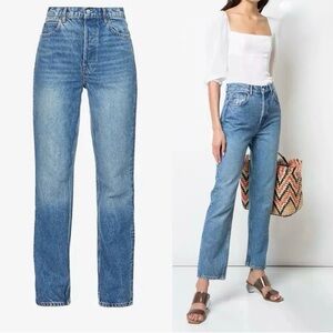 Reformation Cynthia High Rise Straight Leg Cotton Jeans in Shasta Wash Size 26